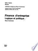 Finance d'entreprise, logique et politique
