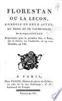 Florestan; ou, La leçon