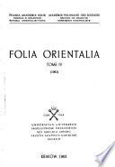 Folia orientalia