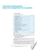 Fonction Maintenance dans le Management de la Qualite