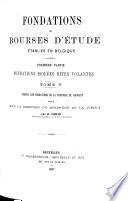 Fondations de bourses d'étude établies en Belgique