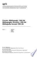 Forestry Bibliography 1981-84: Indexes