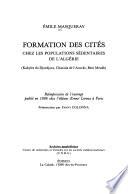 Formation des cités chez les populations sédentaires de l'Algérie