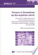 Formes Et Formations Au Dix-septième Siècle