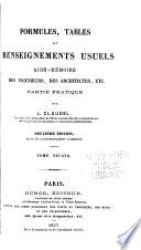 Formules, tables et renseignements usuels
