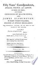 Forty years'correspondence between Geniusses ov boath sexes and J. E., in six pocket-vollumes, foar ov oridginal letters, two ov poetry. (Fifty years'Correspondence, etc.).
