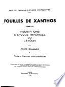 Fouilles de Xanthos: Inscriptions d'époque impériale du Létôon