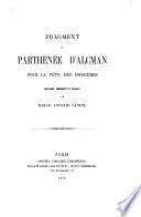Fragment du parthenee D'Alcman pour la fete des Dioscures Restaure, commente et traduit par Marco Antonio Canini