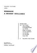 France-Culture présente Hommage a Ernest Seilliere