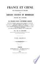 France et Chine vie publique et privee des chinois anciens et modernes par M. O. Girard