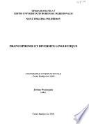 Francophonie et diversité linguistique