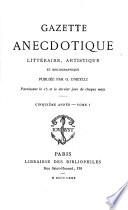 Gazette anécdotique, littéraire, artistique et bibliographique