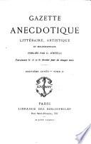 Gazette anécdotique, littéraire, artistique et bibliographique