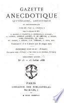 Gazette anecdotique, littéraire, artistique et bibliographique...
