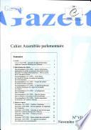 Gazette Assemblée parlementaire Novembre 1999, n° VII/99