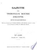 Gazette des tribunaux mixtes d'Egypte