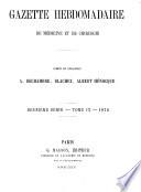 Gazette hebdomadaire de médecine et de chirurgie