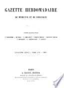 Gazette hebdomadaire de médecine et de chirurgie