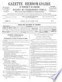 Gazette hebdomadaire de médecine et de chirurgie