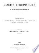 Gazette hebdomadaire de médecine et de chirurgie