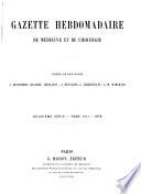 Gazette hebdomadaire de médecine et de chirurgie