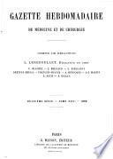 Gazette hebdomadaire de médecine et de chirurgie