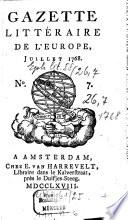 Gazette littéraire de l'Europe