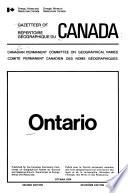Gazetteer of Canada, Ontario