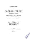 Généalogie de la famille Forget