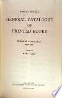 General Catalogue of Printed Books