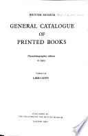 General catalogue of printed books