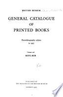 General Catalogue of Printed Books