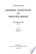 General Catalogue of Printed Books