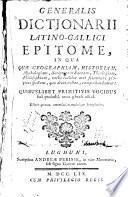 Generalis Dictionarii latino-gallici epitome