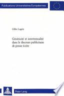 Généricité et intertextualité dans le discours publicitaire de presse écrite