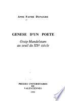 Genèse d'un poète