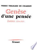 Genèse d'une pensée