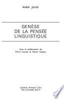 Genèse de la pensée linguistique