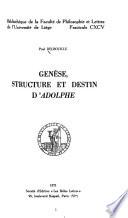 Genèse, structure et destin d'Adolphe