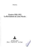 Genève 1930-1933
