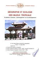 Géographie et écologie des milieux tropicaux