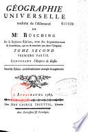 Géographie universelle... de Busching. Trad. de l'allemand