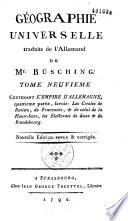 Géographie universelle... de Busching. Trad. de l'allemand