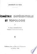 Géométrie différentielle et topologie