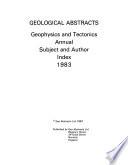 Geophysics & Tectonics Abstracts