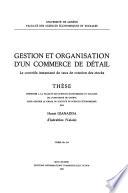 Gestion et organisation d'un commerce de détail