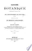Glossaire botanique languedocien, français, latin de l'arrondissement de Saint-Pons (Hérault)