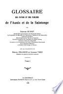 Glossaire des patois et des parlers de l'Aunis et de la Saintonge