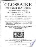 Glossaire du droit françois