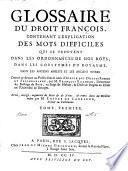 Glossaire du droit françois